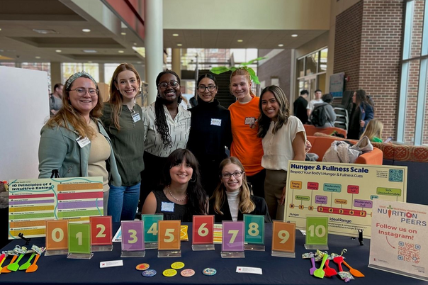 2024 Lincoln Academy Student Laureate Ashley Equíhua (back row, fourth from the left) advocates for health as McKinley Nutrition Peer	 