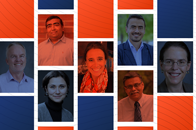 Group collage of new professors.