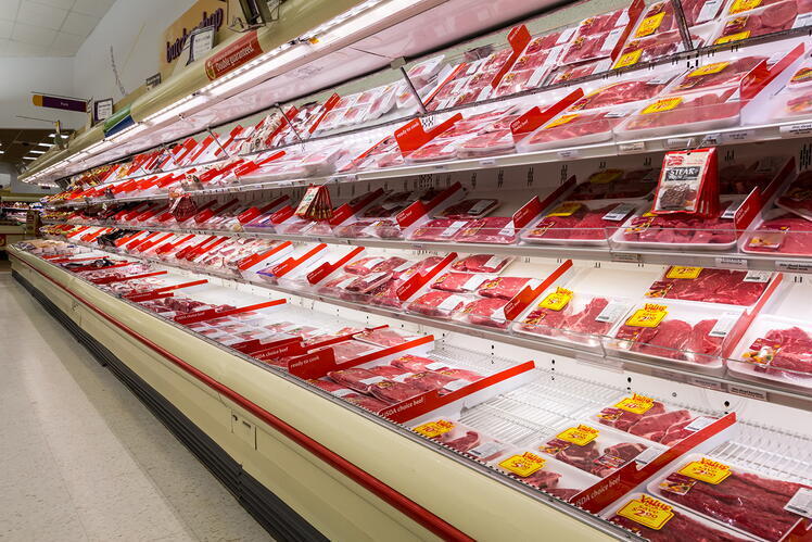 Raw meat in retail stores may carry pathogens that are resistant to antimicrobial treatment, posing a public health risk.