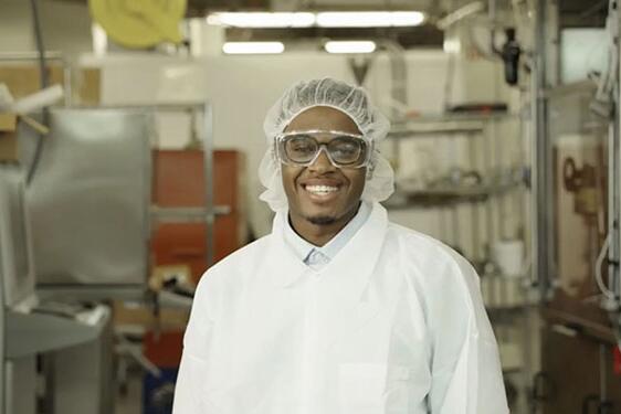 Nick in lab at work