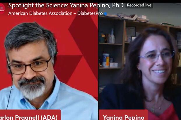 Screenshot of live interview with Yanina Pepino