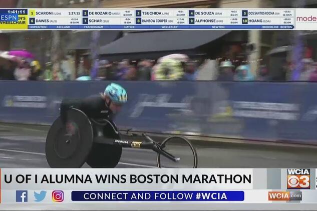 U of I alum powers through mid-race issue to dominate Boston Marathon