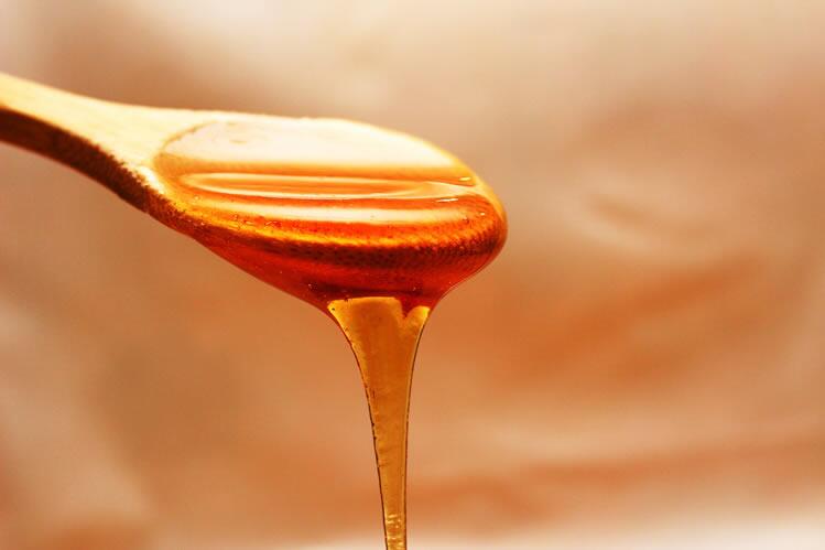 Honey on a spoon